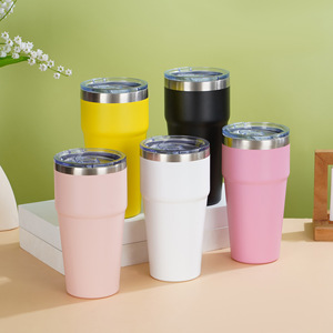 Vaso Térmico Apilable de 16oz para Auto con Tapa, Doble Pared, Acero Inoxidable 304, Portátil - Product Image 1