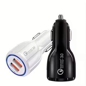 Chargeur de voiture pour téléphone portable, chargeur de voiture double USB, adaptateur de charge rapide QC 3.0, mini chargeur de voiture USB - Product Image 1