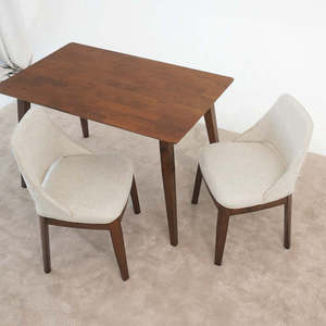 Modern Weston Dining Chair <b>Set</b> of 2 - Beige <b>Linen</b> for Living Room Bedroom Kitchen - Product Image 1