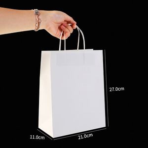Recycled Kraft Paper Bags with Handles Custom-printed with Restaurant Logos for Food Takeaway Groceries Shopping and Packaging - Product Image 3