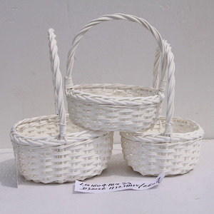 Willow Gathering Cheap Custom Basket Willow Wicker Flower <b>Fruit</b> Basket Natural Colour Shopper Wicker Baskets - Product Image 2