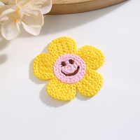 Patchs en tissu tricoté 3D brodés de fleurs de style coréen pour chaussures, chapeaux, accessoires, garnitures de vêtements et coques de téléphone