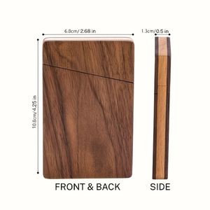 Boîte de rangement et porte-cartes de visite rectangulaire en bois massif exquis pour hommes et femmes, idéale pour cadeau d'affaires ou bureau - Product Image 4