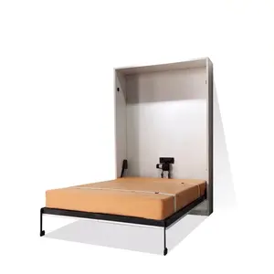 MZQC02松木智能卧室家具折叠墨菲床设计实心柚木床