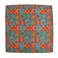 Serviettes de table carrées en coton et lin, style bohème, imprimées de motifs floraux, 40x40cm, personnalisables pour mariage, fête, hôtel, restaurant