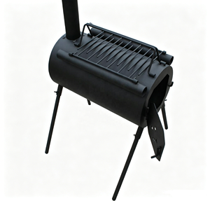 Poêle à <span class=keywords><strong>bois</strong></span> portable pour tente avec cheminée, en acier robuste, pour le chauffage des abris de camping et la cuisson au barbecue en extérieur - Product Image 3