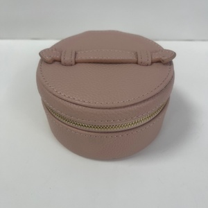 Factory Custom Logo Genuine Leather Jewelry <b>Box</b> Organizer Round Gift Packaging Packing <b>Earring</b> Round Jewelry Ring <b>Box</b> - Product Image 4