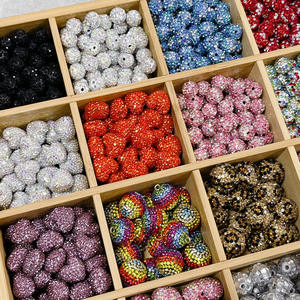 Perline in Resina con Strass da 10mm all'Ingrosso, Perline di Cristallo per Gioielli Fai-da-Te, Perline Distanziatrici - Product Image 1