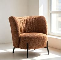 Fauteuil plissé vertical marron, fauteuil d'appoint haut de gamme rembourré, fauteuil de loisirs polyvalent pour la maison/l'hôtel/le café