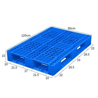 Palette en plastique industrielle antidérapante à double face, grille bleue haute résistance, 1100x1100mm, pour chariot élévateur, stockage et transport