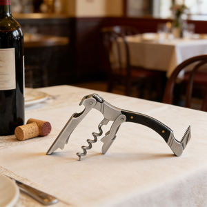 Ouvre-bouteille <span class=keywords><strong>Laguiole</strong></span> en acier inoxydable noir avec logo personnalisé, <span class=keywords><strong>tire</strong></span>-bouchon 3-en-1 pour les amateurs de vin - Product Image 4
