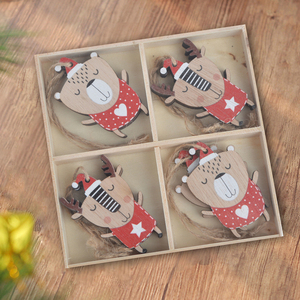 <span class=keywords><strong>Albero</strong></span> <span class=keywords><strong>di</strong></span> <span class=keywords><strong>Natale</strong></span> ecologico in legno e simpatici personaggi <span class=keywords><strong>di</strong></span> volpe animale per oggetti promozionali appesi a parete interna - Product Image 2