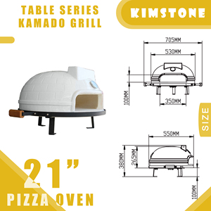 Kimstone Kamado 21 inch Nhật Bản phong cách bảng Top có thể tháo rời mịn Lò nướng bánh pizza - Product Image 2