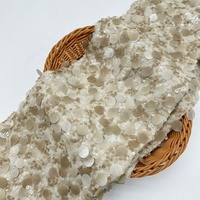 Nouveau tissu en maille à paillettes bicolore dégradé 5+18mm, paillettes perlées de tailles variées pour robe de mariée, robe de soirée et décoration de bijoux