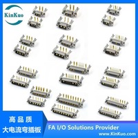 Konektor PCB Sudut Kanan 25W3 Jantan, Arus Tinggi 25 Pin, Konektor Catu Daya Otomasi Industri
