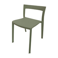 Chaise de salle à manger rectangulaire en plastique creux, en matière première PP écologique épaisse, couleur de cadre personnalisable OEM ODM, pour projets hôteliers, de restauration et de traiteur