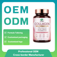 Pilules de collagène végétarien personnalisées avec biotine, pépins de raisin, hydratation profonde, soin des cheveux, de la peau, des ongles et des articulations, OEM ODM