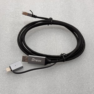DTECH Aluminium <span class=keywords><strong>USB</strong></span> a Type c Mâle vers Rj45 Mâle Gigabit <span class=keywords><strong>Port</strong></span> Réseau Convertisseur <span class=keywords><strong>Ethernet</strong></span> Adaptateur Cordon Câble 3 mètres - Product Image 1