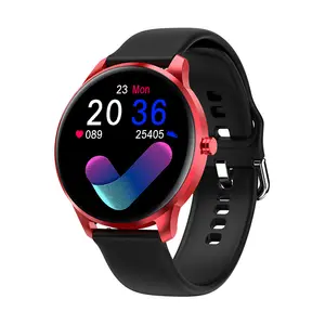 Reloj inteligente con correa de silicona para hombre y mujer, Smartwatch con pantalla táctil a Color Hd, rosa, dorado, aleación de Zinc, Batería grande