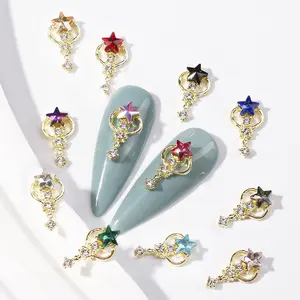 Nouveaux breloques pour ongles en alliage de bâton magique avec accessoires 3D d'art de manucure en diamant pour la décoration des ongles