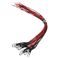 Diodes électroluminescentes LED 3 mm pré-câblées 5V/9V/12V/24V avec fil de 20 cm Rouge/Bleu/Blanc/Vert/Jaune/Multicolore