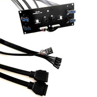 Placa de circuito de PC PCB, 4 puertos USB 3,0, Cable de Audio, interruptor de alimentación LED de reinicio, 4 x USB tipo A, Unidad de conector
