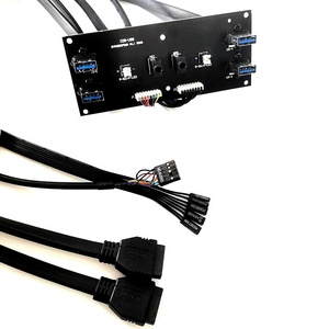 Papan PCB Sirkuit PC 4 Port USB 3.0 Panel Depan Kabel Audio Sakelar Daya LED Sakelar Reset LED 4 * USB Tipe A Konektor Drive <span class=keywords><strong>Disk</strong></span> - Product Image 4