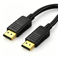   Câble 1.4 4K 144Hz 32.4Gbps plaqué or avec poignée ergonomique pour moniteur, téléviseur, PC, ordinateur de bureau, projecteur, jeux