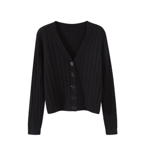 Maglione in <span class=keywords><strong>cotone</strong></span> con scollo a v autunno inverno nuovo Pullover femminile Slim Fit maglione lavorato a maglia tinta unita maglioni da <span class=keywords><strong>donna</strong></span> <span class=keywords><strong>dolcevita</strong></span> - Product Image 2