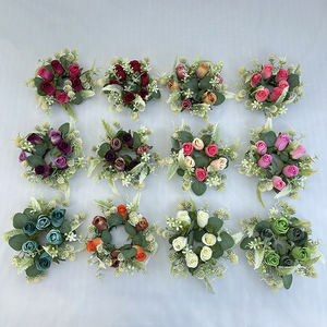 Anillo de flores de 30 cm, 1 ramo de flores artificiales hecho a mano de 32 cm para graduación, Navidad o Año Nuevo chino, flores sintéticas - Product Image 5