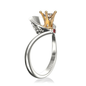 Anello a Corona Bicolore per Donne, Gioiello Elegante e Scintillante, Vendita all'Ingrosso - Product Image 1
