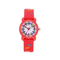 Montre-bracelet étanche personnalisée ABC pour filles, rose, mode et sport, boîtier en PC avec motifs amusants de lettres et de dessins animés
