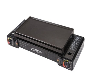 طقم تخييم مزدوج الموقد محمول مع ملحق BBQ ، طباخ غاز البوتان - Product Image 2