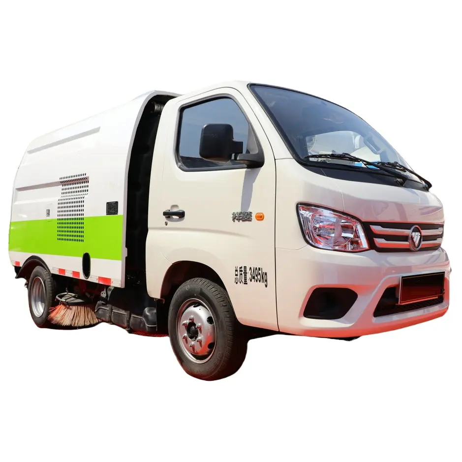 Small 500 liters road street weeper truck street cleaning mounted brushed and center suction machine sanitation sweeping vehicle