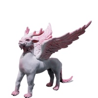 Sculptures d'animaux horticoles en pierre artificielle personnalisées, modèle de dragon imprimé en 3D pour une utilisation en intérieur/extérieur, respectueux de l'environnement