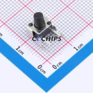 TS013-CBW0EH8.0 Tactile Switch Through hole-4P,7.5x7mm Switch Single Pole Single Throw Round Button 1.8N Right Angle Insert - Product Image 1