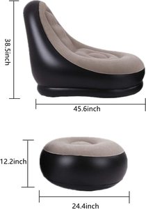 Luxury Flocking Foldable Footstool Inflatable Portable Pvc <strong>5</strong> <strong>in</strong> <strong>1</strong> <strong>Air</strong> <strong>Sofa</strong> <strong>Bed</strong> <strong>Air</strong> Inflatable <strong>Sofa</strong> - Product Image 3