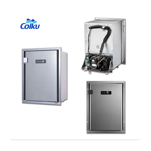Nevera marina de doble zona vertical de 12 voltios de alta calidad, congelador de puerta única incorporado de acero inoxidable de 40L para barcos, compresor de 24V - Product Image 1