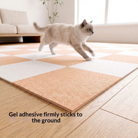 Tapis auto-adhésif en feutre pelucheux pour chambre et salon, dalles emboîtables, revêtement de sol complet pour la maison, adapté aux animaux de compagnie