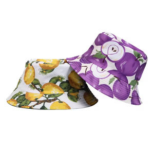 Sombreros de Pescador 100% Algodón, Diseño de Frutas de Doble Cara, Sombreros de Verano para Playa y Aire Libre, con Logotipo Impreso Completo, para Hombres y Mujeres - Product Image 3