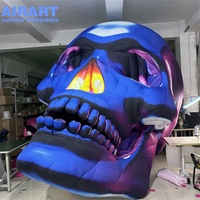 Crâne fantôme gonflable géant coloré personnalisé, décoration de scène suspendue pour Halloween et festivals de musique