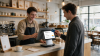Terminal POS ZOLON AS16A con Doble Pantalla Android 14, Pantalla Táctil para Personal de 15.6 Pulgadas + Pantalla Táctil para Clientes de 10.1 Pulgadas, Pago NFC, RK3576 AI NPU, Fábrica OEM