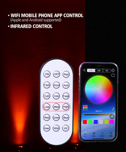 Đồng hồ có thể cung cấp uplight đèn chiếu sáng bảng không thấm nước DMX Pin điện hình ảnh cobs AA RGB UV đèn 6*18 Wát - Product Image 5