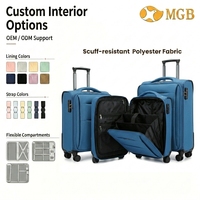 Valise de voyage à roulettes en tissu Oxford de haute qualité 20/124/28 pouces, sac de pilote à 4 roues pivotantes avec serrure TSA, bagages cabine