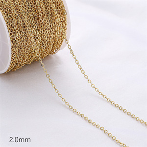 Rollo de Cadenas de Eslabones en O de Acero Inoxidable al por Mayor, Impermeables con Baño de Oro PVD de 18k, Extensión para Fabricación de Joyería DIY - Product Image 4