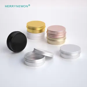 60mL round tin can sawdust metal container pet cream jar aluminium packaging beard cream aluminum metal tin