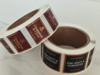 Étiquettes personnalisées adhésives permanentes en feuille d'or, étiquettes de sécurité pour bouteilles, étiquettes anti-effraction pour aliments, autocollants pour emballages