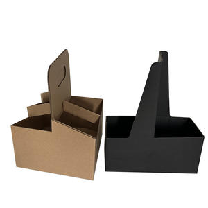 IMEE personalizado fuerte cartón corrugado para llevar taza de café portador de bebidas portavasos de papel con Base caja de transporte de bebidas con asa - Product Image 5