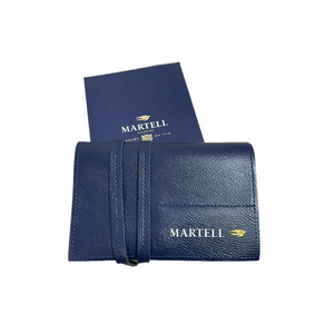 Édition limitée en cuir véritable sac à cartes portefeuille unisexe bleu Logo personnalisé courte promotion directe d'usine pour la marque <span class=keywords><strong>France</strong></span> Cognac - Product Image 3