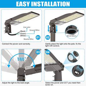 ไฟถนน LED 360W/290W/220W 150W/120W/100W พร้อมไฟถนน LED ความสว่างสูงการติดตั้งโครงการกลางแจ้ง - Product Image 5